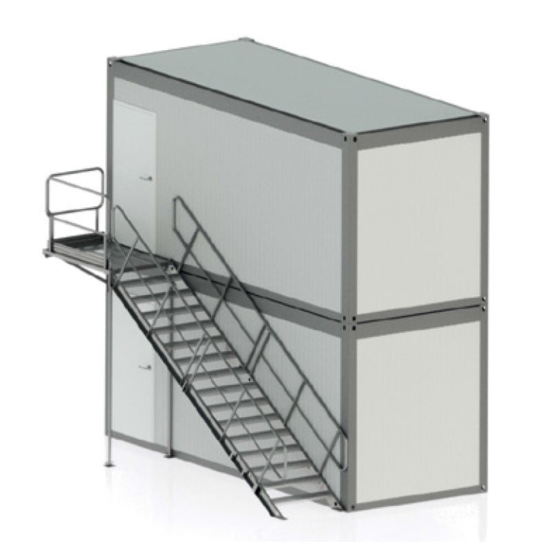 1 - Työmaakontit Konttiporras suora korkeus 2800mm leveys 1000mm