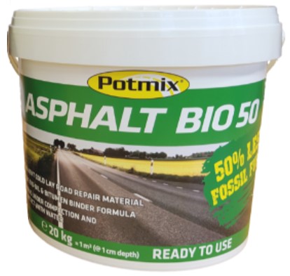 Putken eristeet Asfaltin paikkausmassa VOTEC, POTMIX ASPHALT BIO 50 20KG