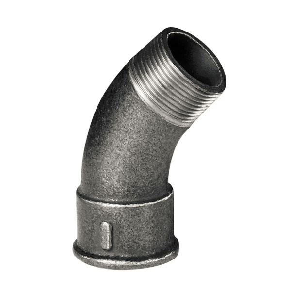 1 - Putkenosat Käyrä sisä/ulkokierre R 1/4 musta 45ast.