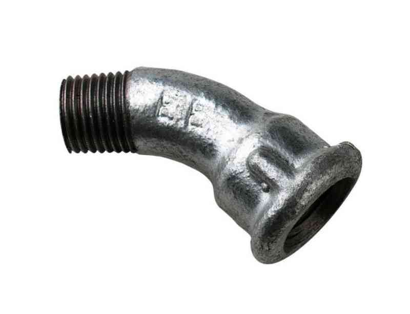 1 - Putkenosat Käyrä sisä/ulkokierre R21/2(DN65) SINKITTY/45AST.