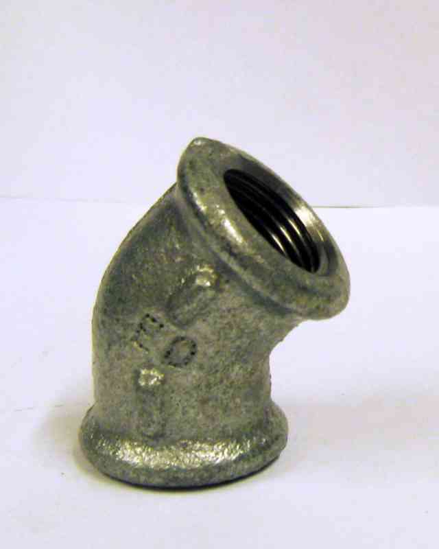 1 - Putkenosat Kulma sisäkierre R 2 (DN50) sinkitty 45 astetta