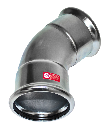 Putkenosat Puristuskäyrä 45° Sinkitty 88.9mm M-press