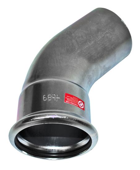 Putkenosat Puristuskäyrä muhvi-pisto 45° Sinkitty 76.1mm M-press