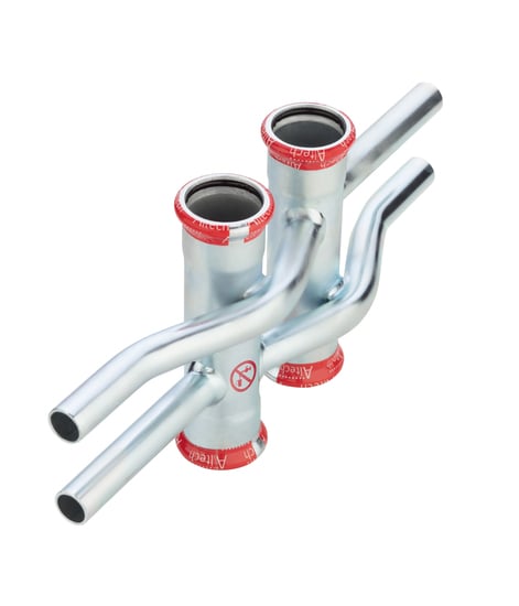 1 - Putkenosat Puristus ristiyhde Sinkitty 22mm M-press