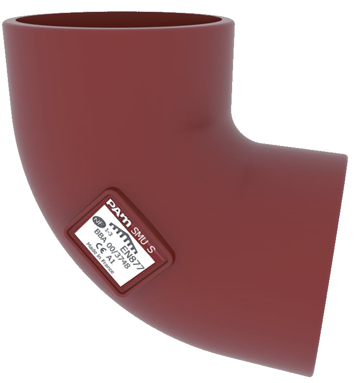 1 - Kiinteistöviemäröinti Viemäröintikulma PAM SMU S DN70/75mm 88° valurauta