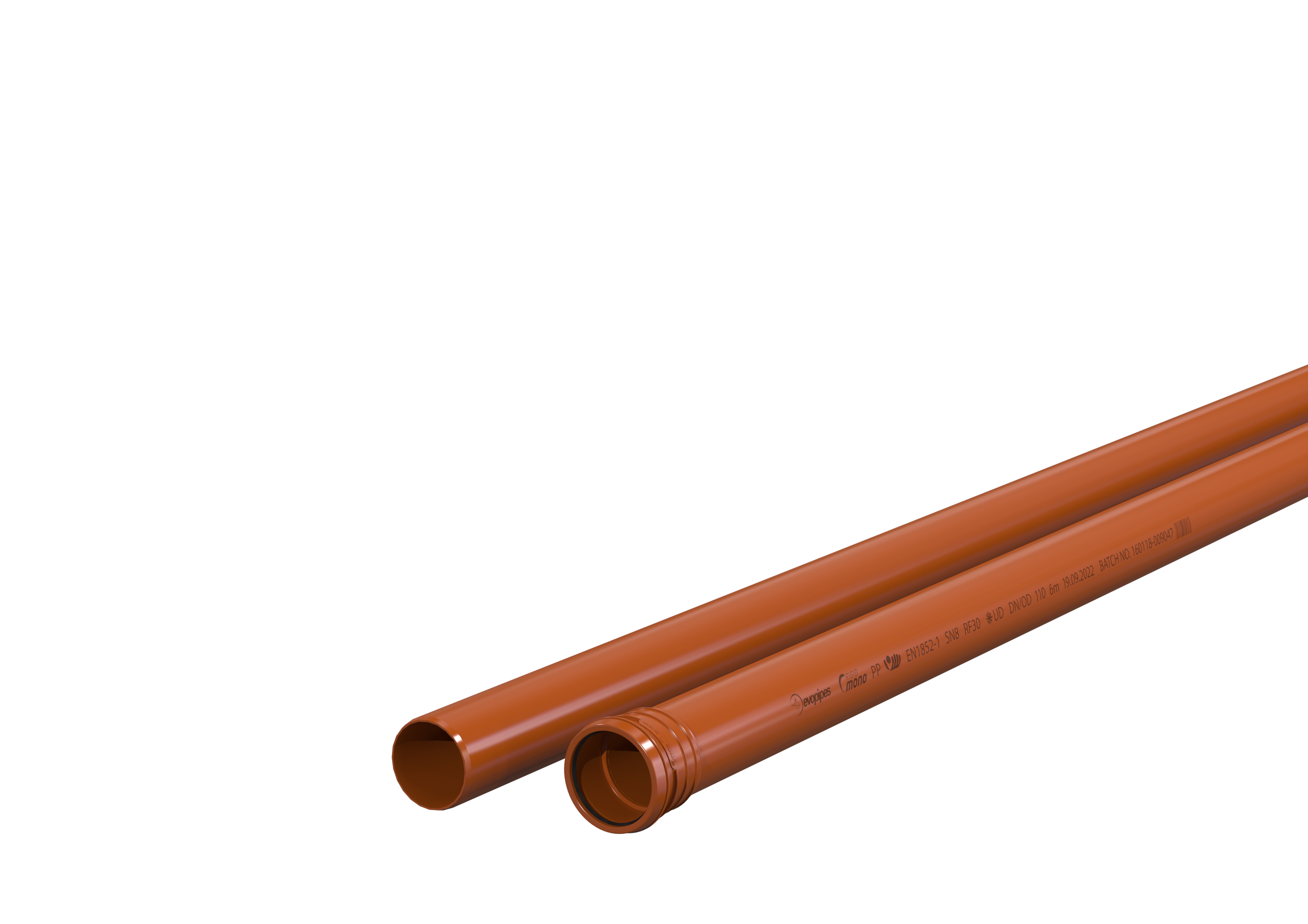 1 - Kiinteistöviemäröinti Maaviemäriputki VOTEC PP 110x6000mm SN8