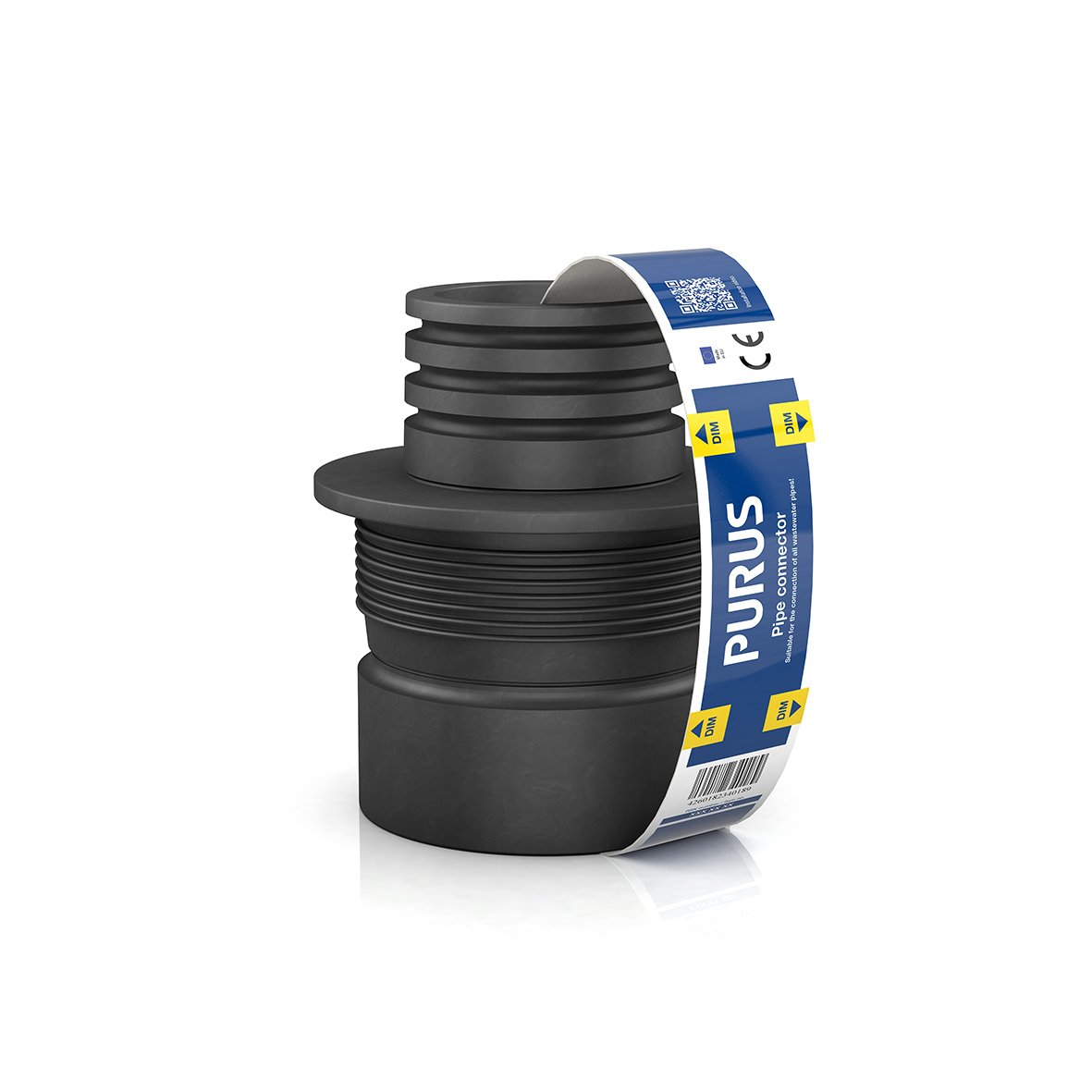 1 - Kiinteistöviemäröinti Viemäröintitiiviste Purus 75/70-50/40mm musta