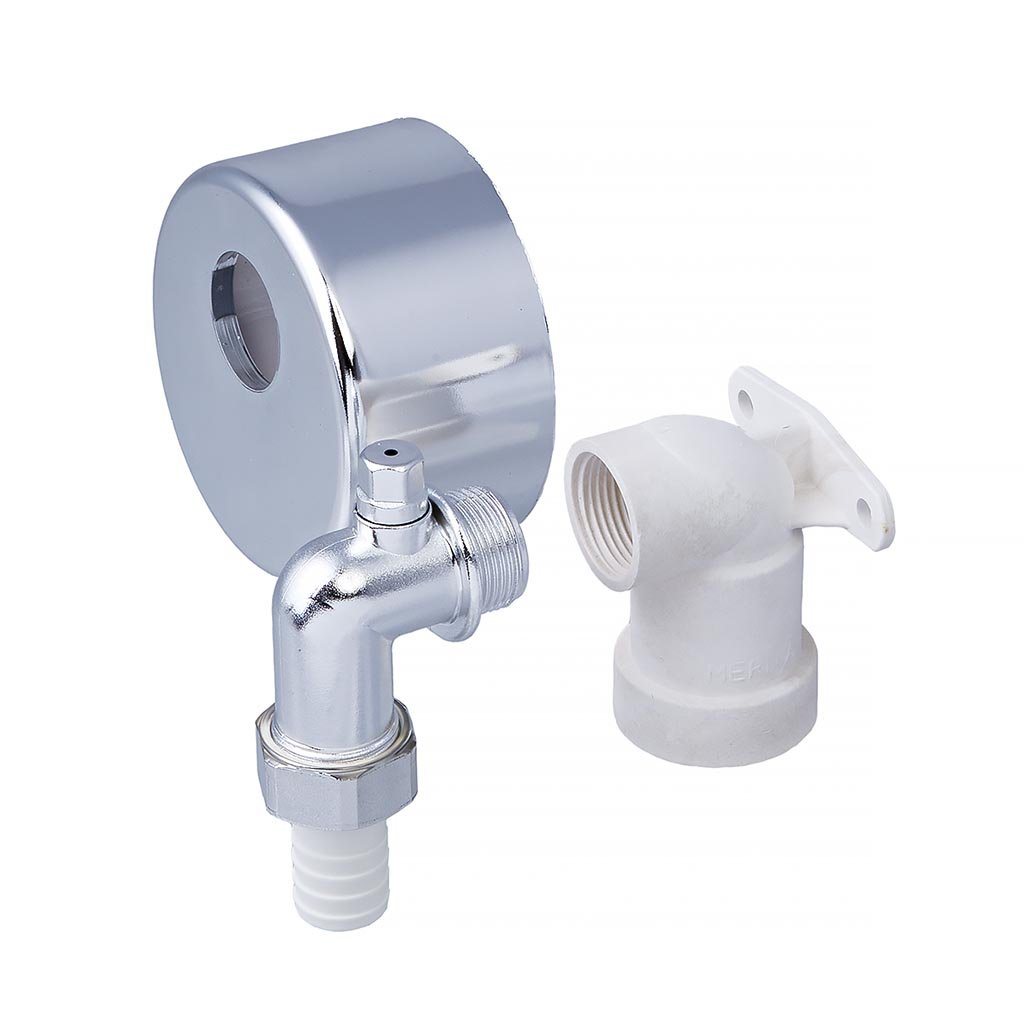 1 - Kiinteistöviemäröinti Pinta-asennuskulma Merika Aimo 3/4"x32mm Kromi