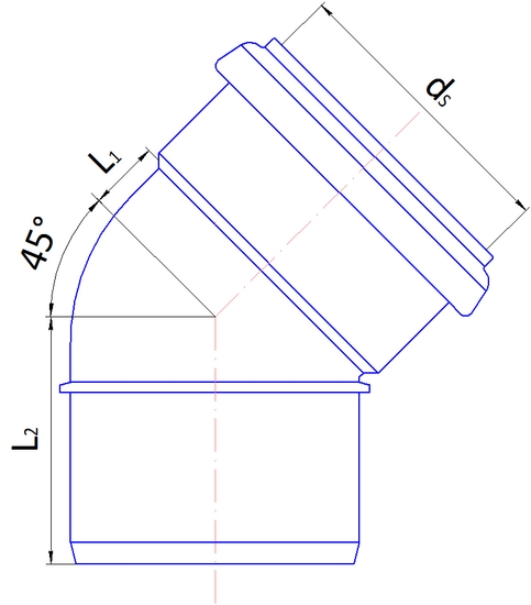 1 - Kiinteistöviemäröinti Kulmayhde Wiitta PP 110mm 45° harmaa