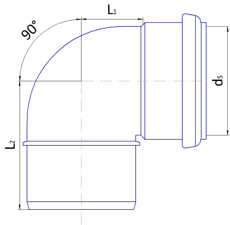 1 - Kiinteistöviemäröinti Kulmayhde Wiitta PP 32x88.5° Valkoinen