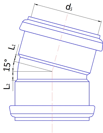 1 - Kiinteistöviemäröinti Muhvikulma PP Wiitta 32mm 15° valkoinen