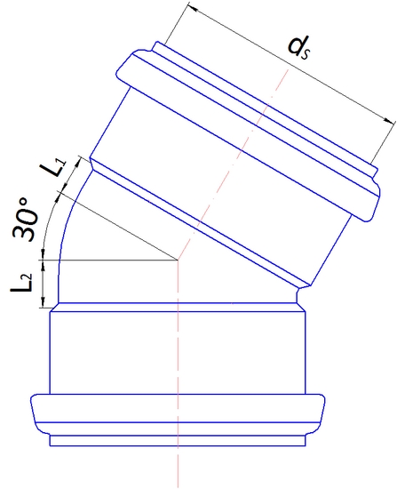 1 - Kiinteistöviemäröinti Muhvikulma Wiitta PP 32mm 30° valkoinen