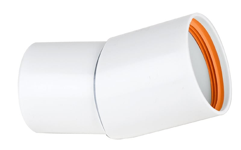 1 - Kiinteistöviemäröinti Kulmayhde Falu Vulk 50mm 15° PP valkoinen