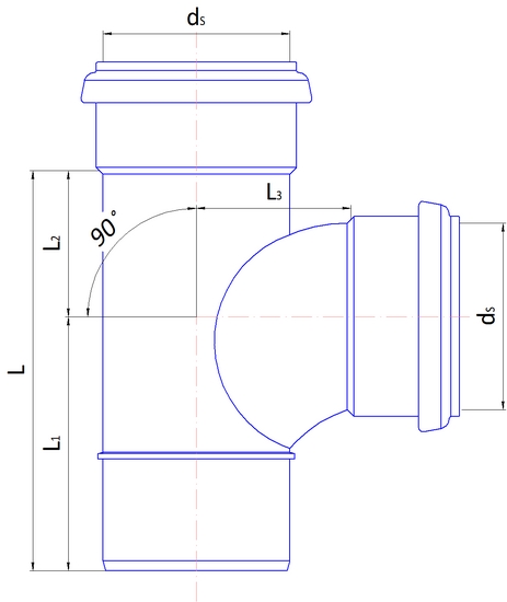 1 - Kiinteistöviemäröinti Haarayhde Wiitta PP 110-110/88.5° harmaa