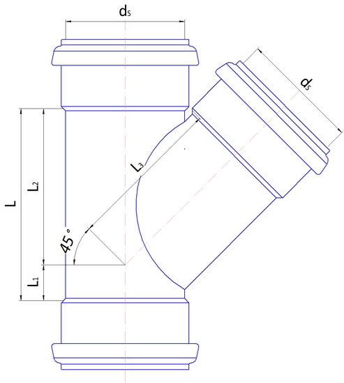 1 - Kiinteistöviemäröinti Muhvihaara Wiitta PP 110/75mm 45° harmaa