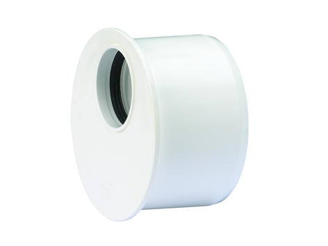 1 - Kiinteistöviemäröinti Muhvisupistus Wafix PP 50/32 mm lyhyt valkoinen