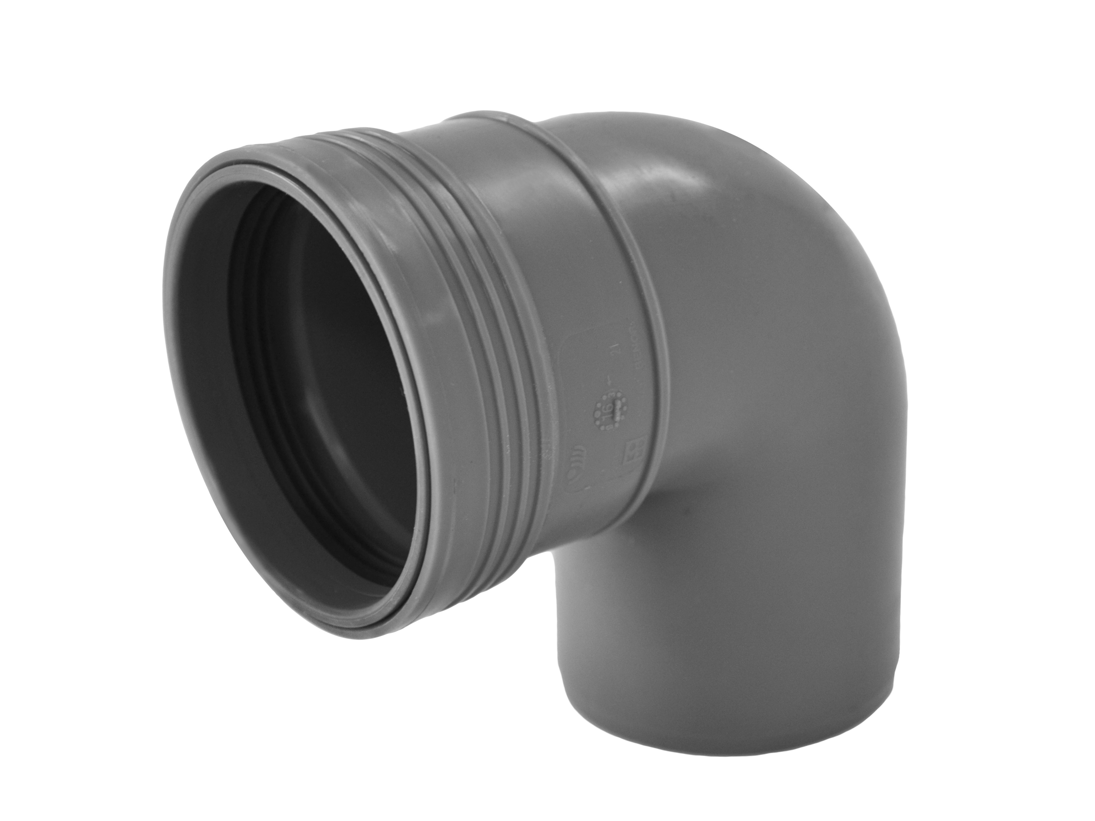 1 - Kiinteistöviemäröinti Kulmayhde Wavin Wafix PP 160x88,5° harmaa