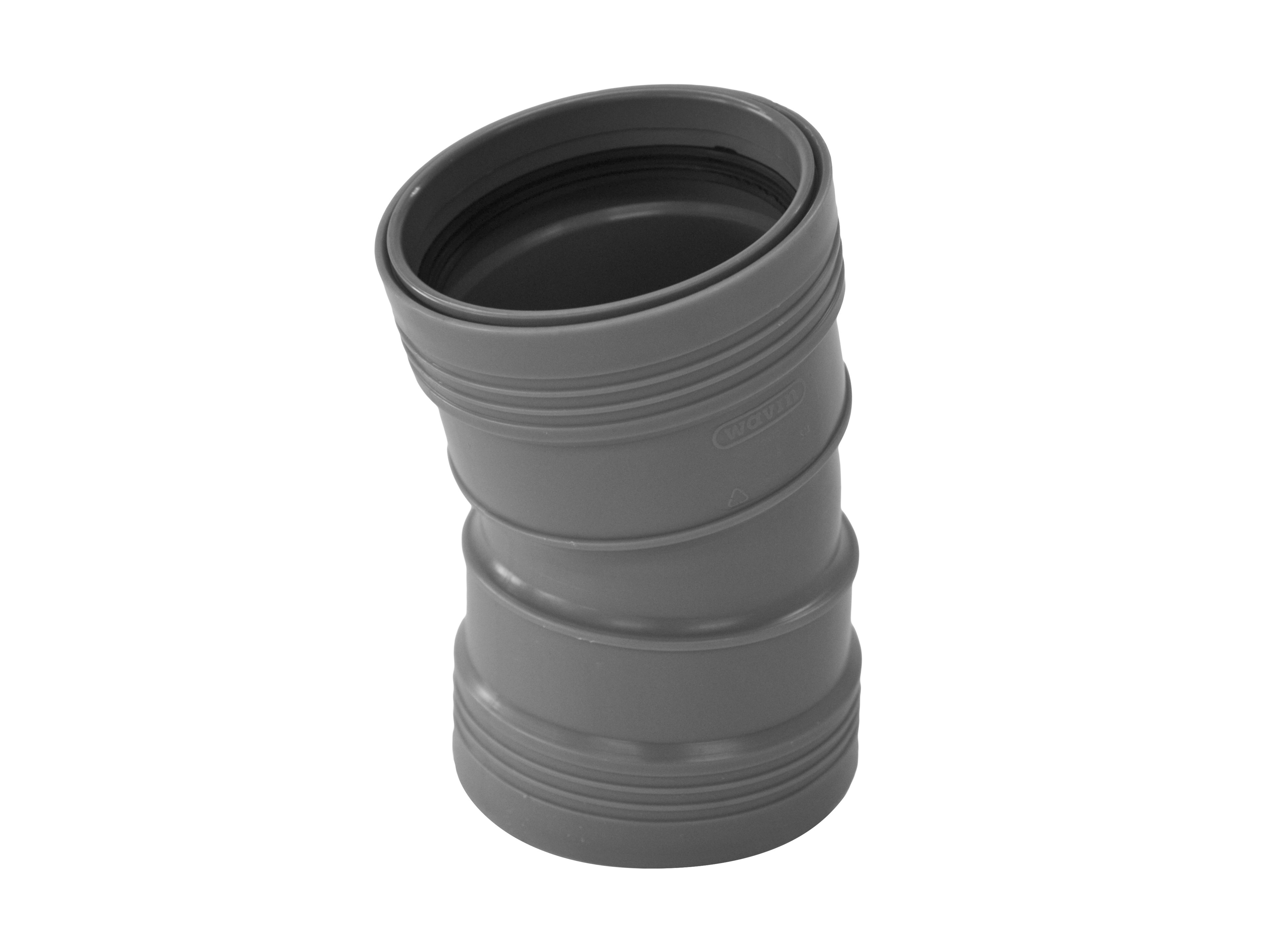 1 - Kiinteistöviemäröinti Muhvikulma Wavin Wafix PP 110x15° harmaa