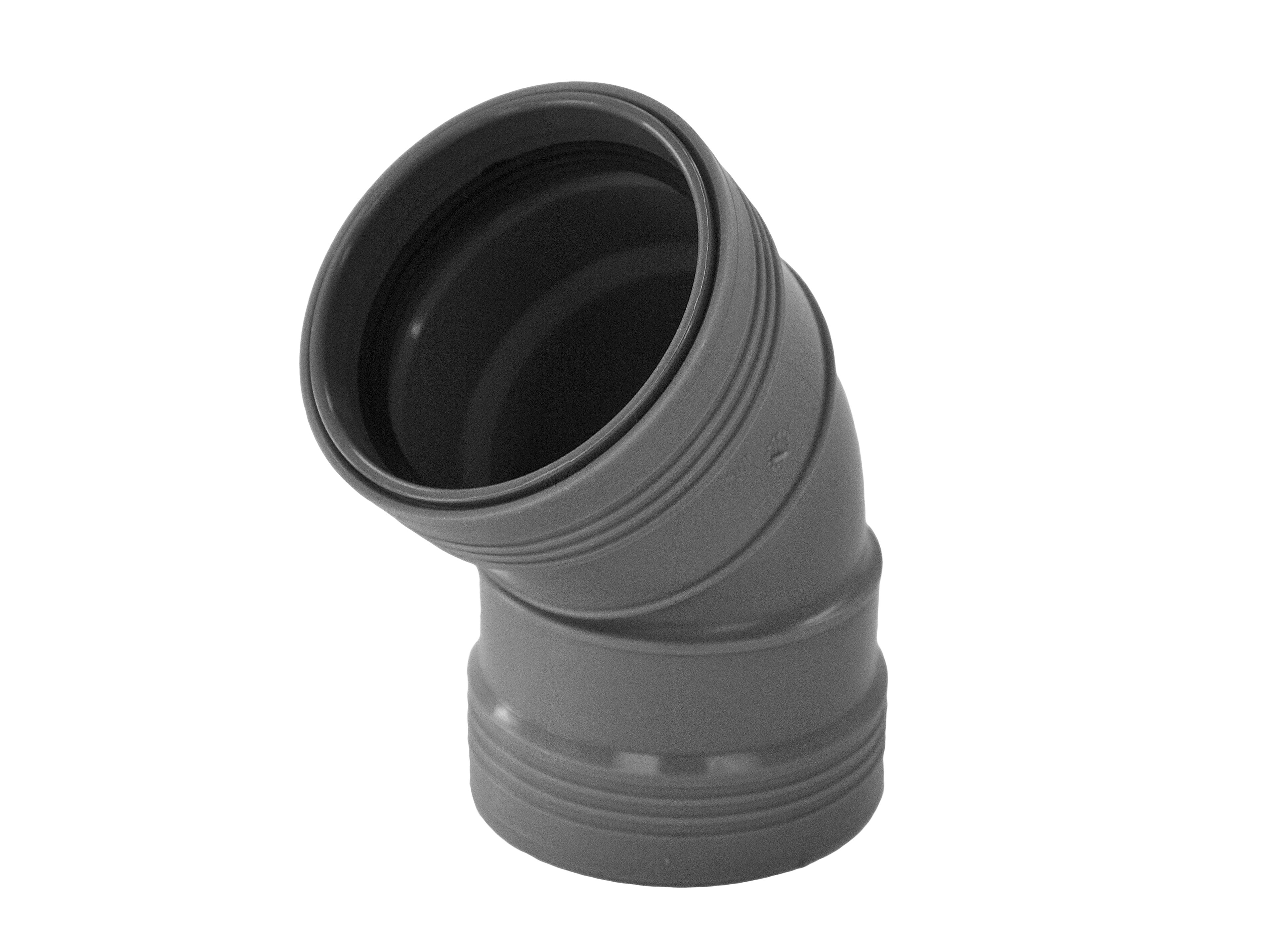 1 - Kiinteistöviemäröinti Muhvikulma Wavin WAFIX 110x45° PP harmaa