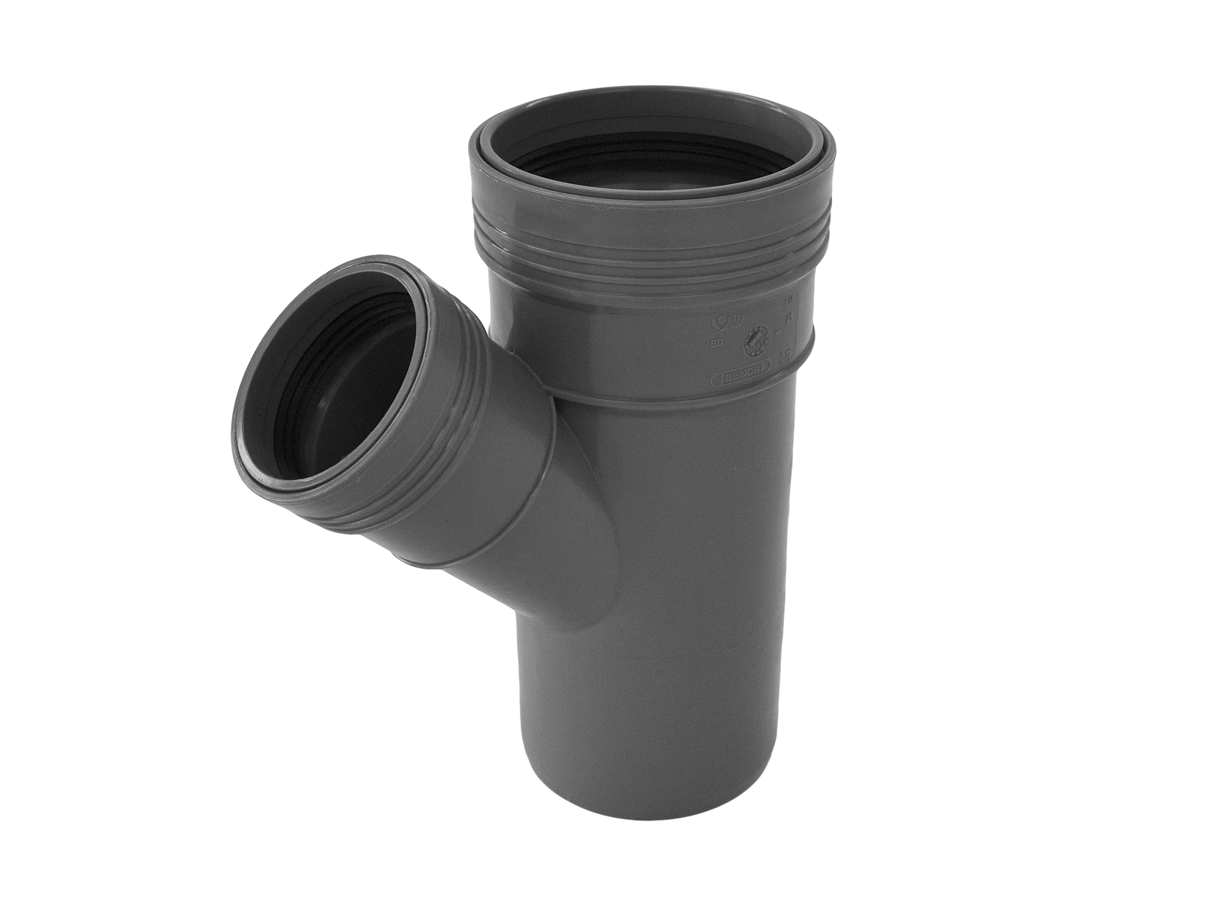 1 - Kiinteistöviemäröinti Haarayhde Wavin Wafix PP 110/110x45° harmaa