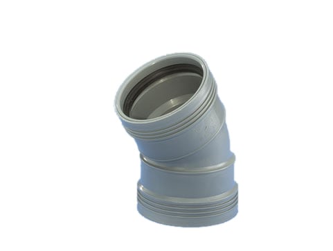 1 - Kiinteistöviemäröinti Muhvikulma Wavin Wafix PP 50mm 30° Harmaa