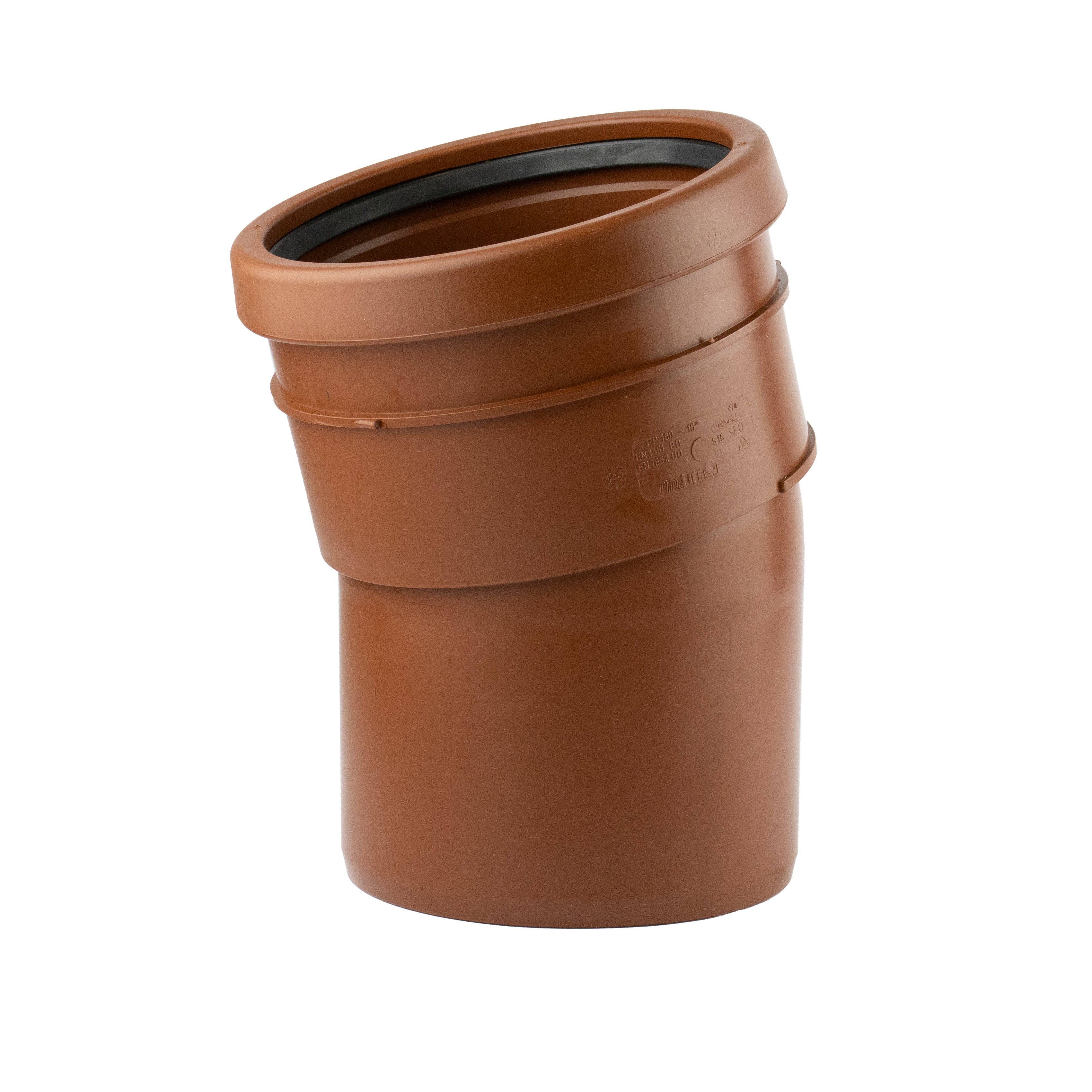 1 - Kiinteistöviemäröinti Kulmayhde VOTEC PP 160mm 15° ruskea