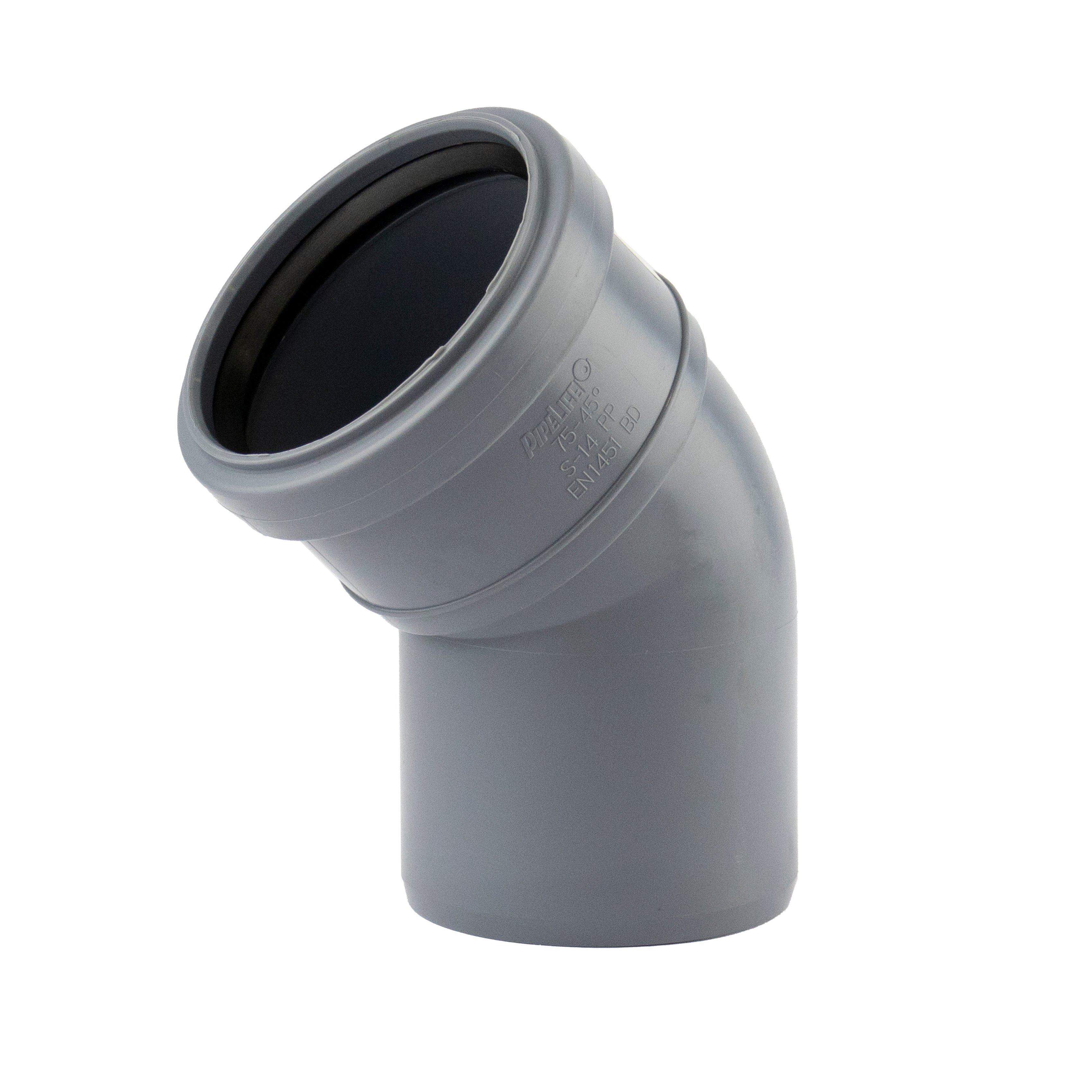 1 - Kiinteistöviemäröinti Kulmayhde VOTEC PP 75mm 45° Harmaa