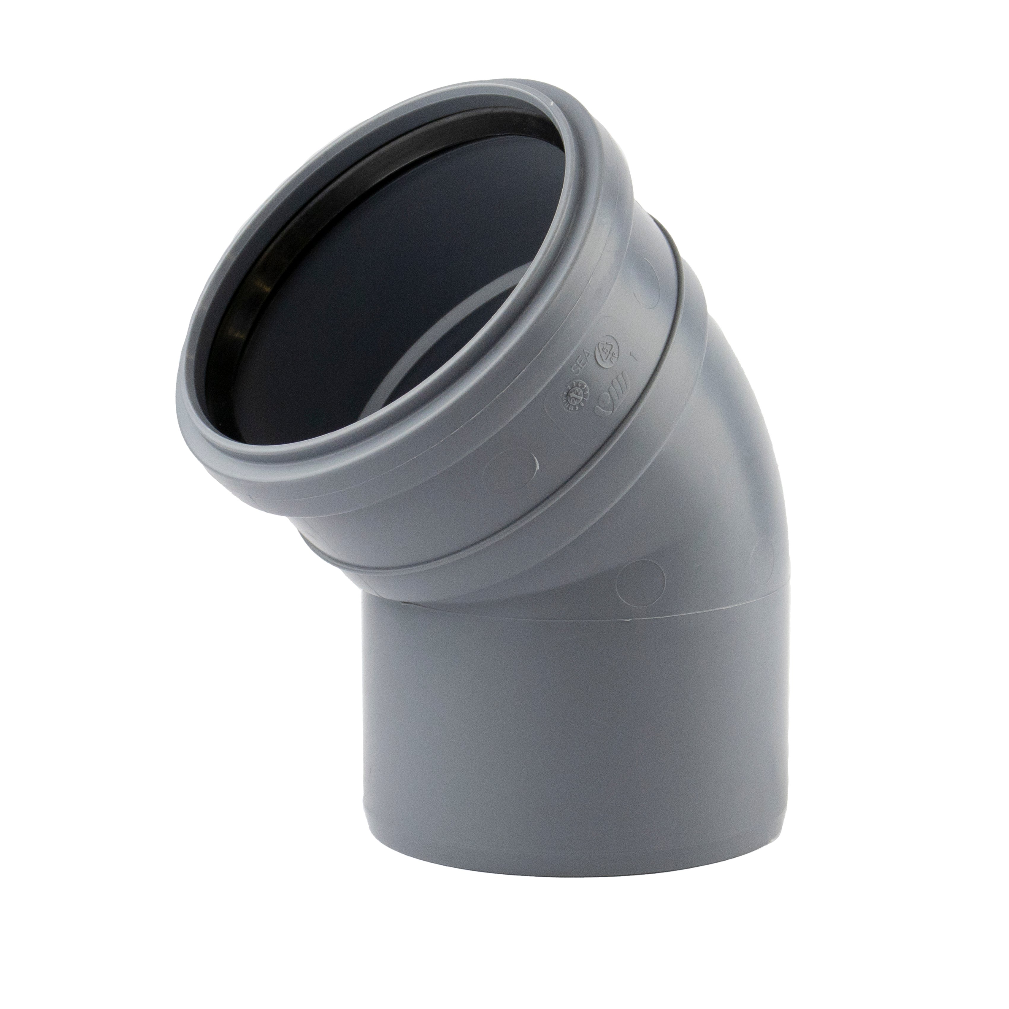 1 - Kiinteistöviemäröinti Kulmayhde VOTEC PP 110mm 45° harmaa