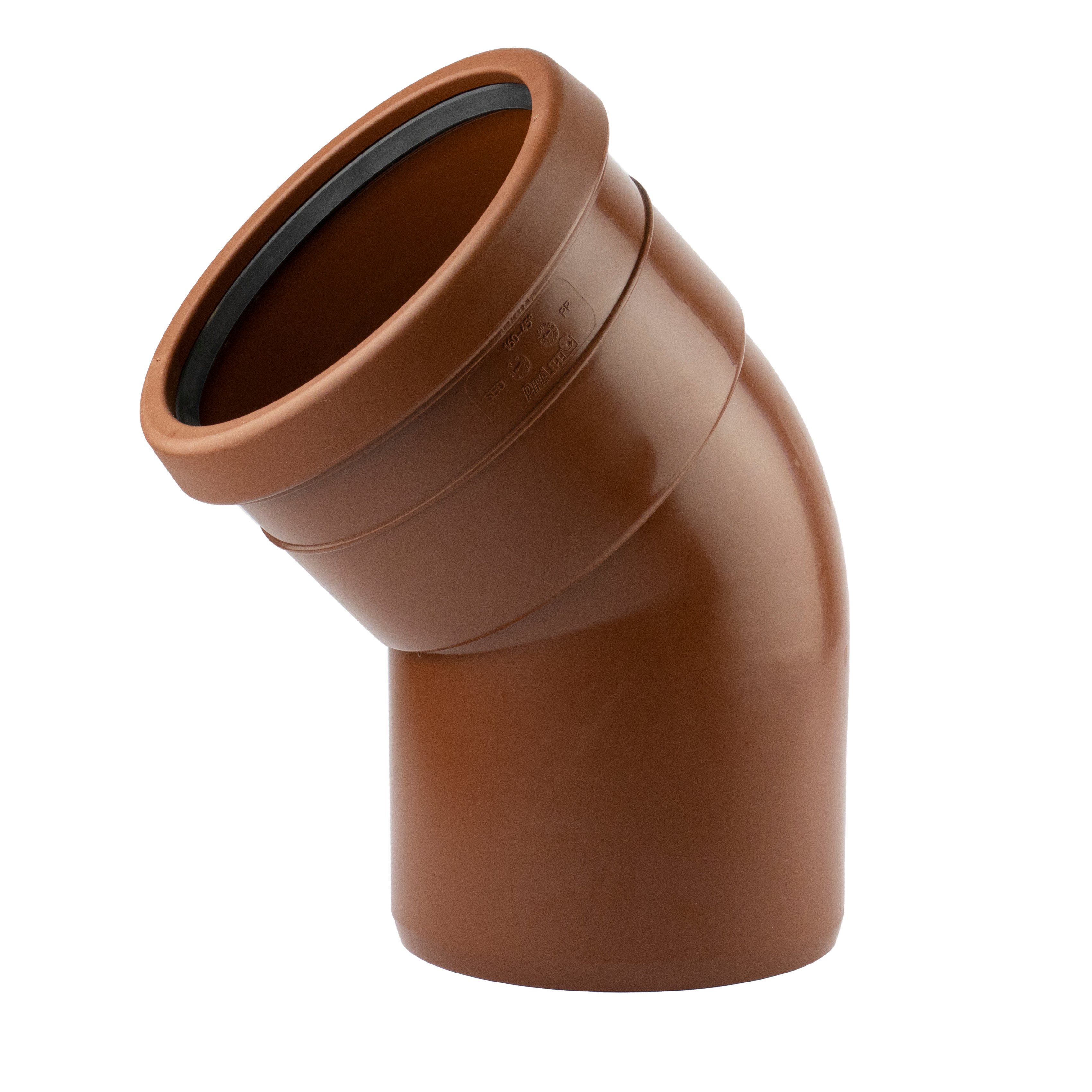 1 - Kiinteistöviemäröinti Kulmayhde VOTEC PP 160mm 45° ruskea