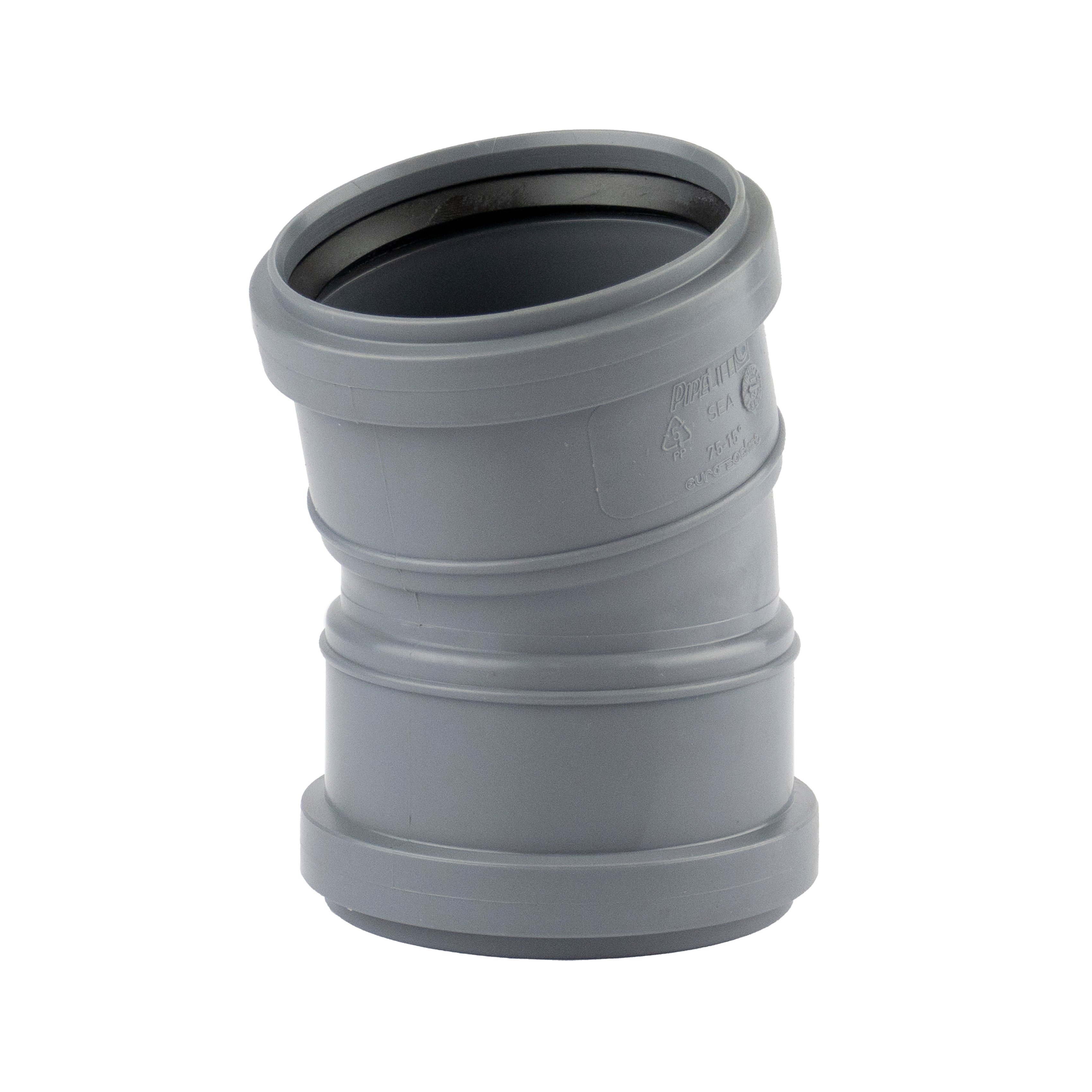 1 - Kiinteistöviemäröinti Muhvikulma VOTEC PP 75mm 15° Harmaa