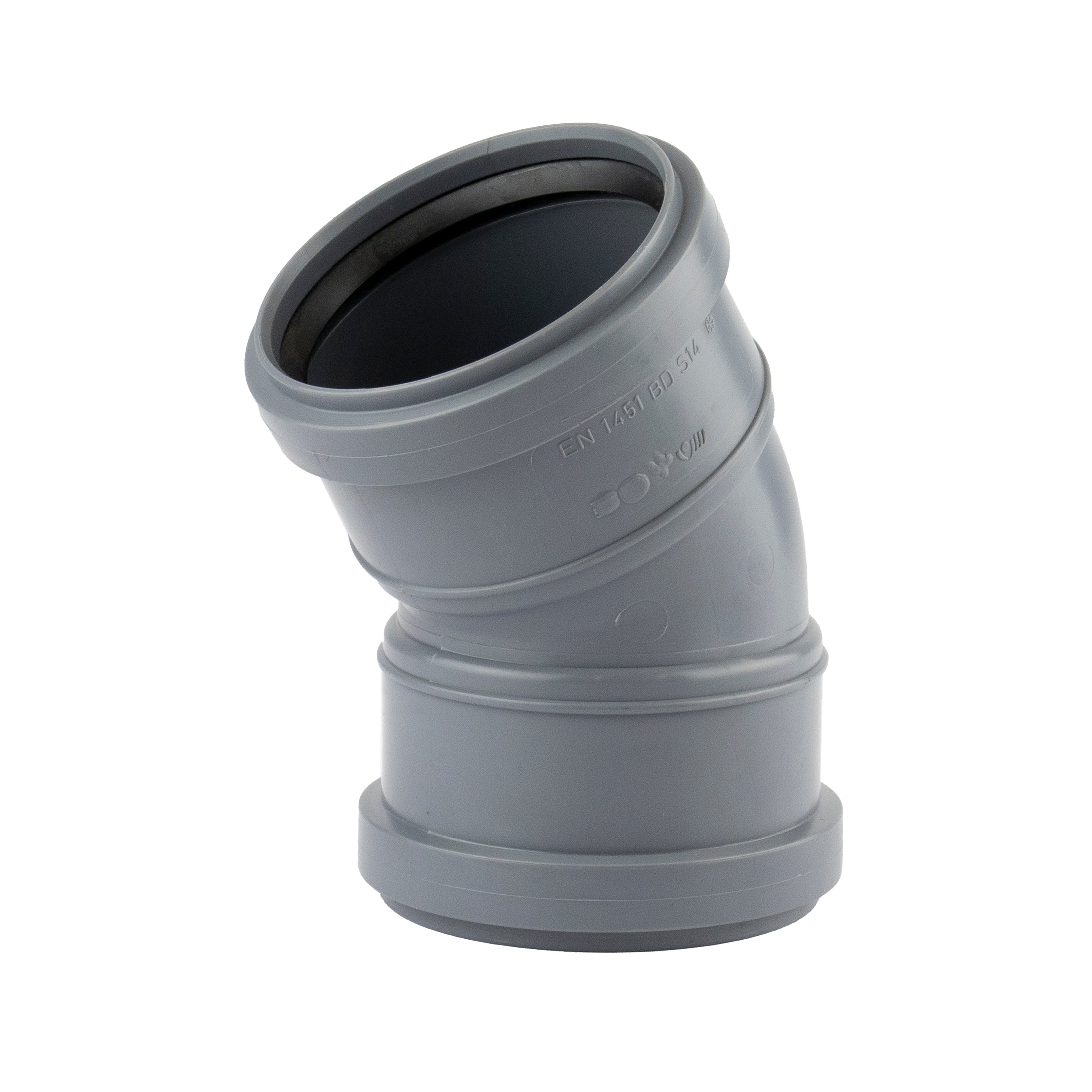 1 - Kiinteistöviemäröinti Muhvikulma VOTEC HT-PP 75mm 30° harmaa