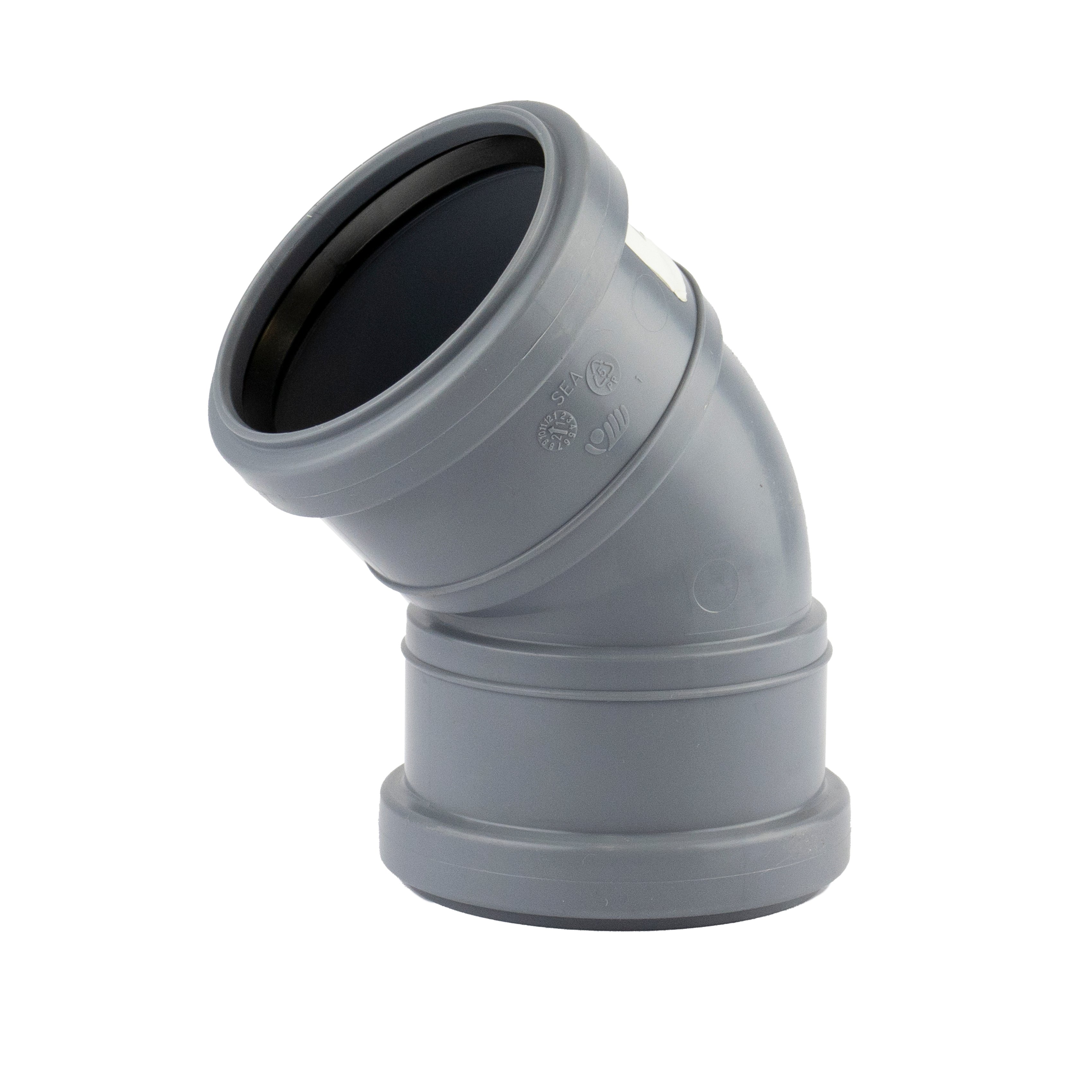 1 - Kiinteistöviemäröinti Muhvikulma VOTEC HT-PP 75mm 45° harmaa