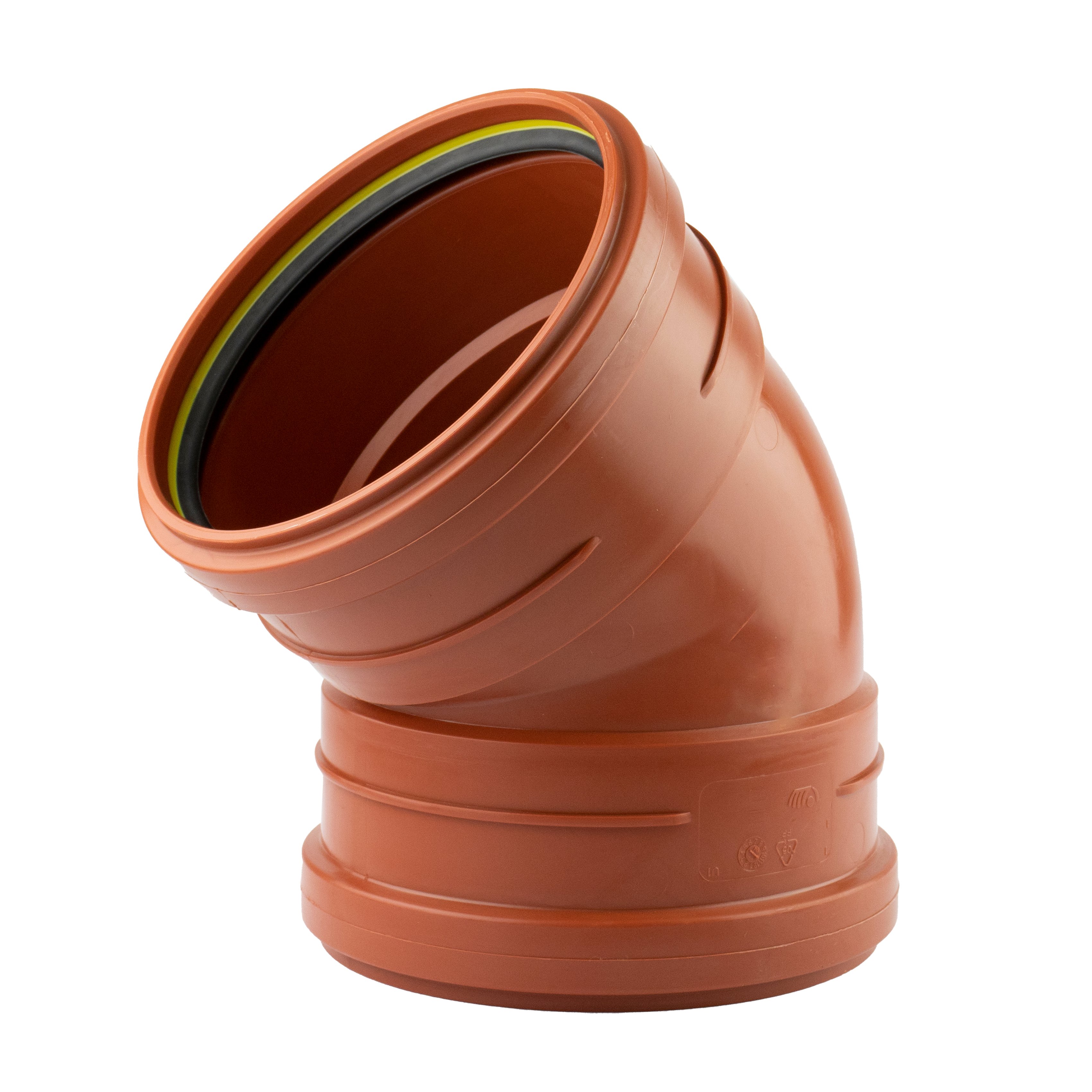 1 - Kiinteistöviemäröinti Muhvikulma VOTEC HT-PP 160mm 45° ruskea