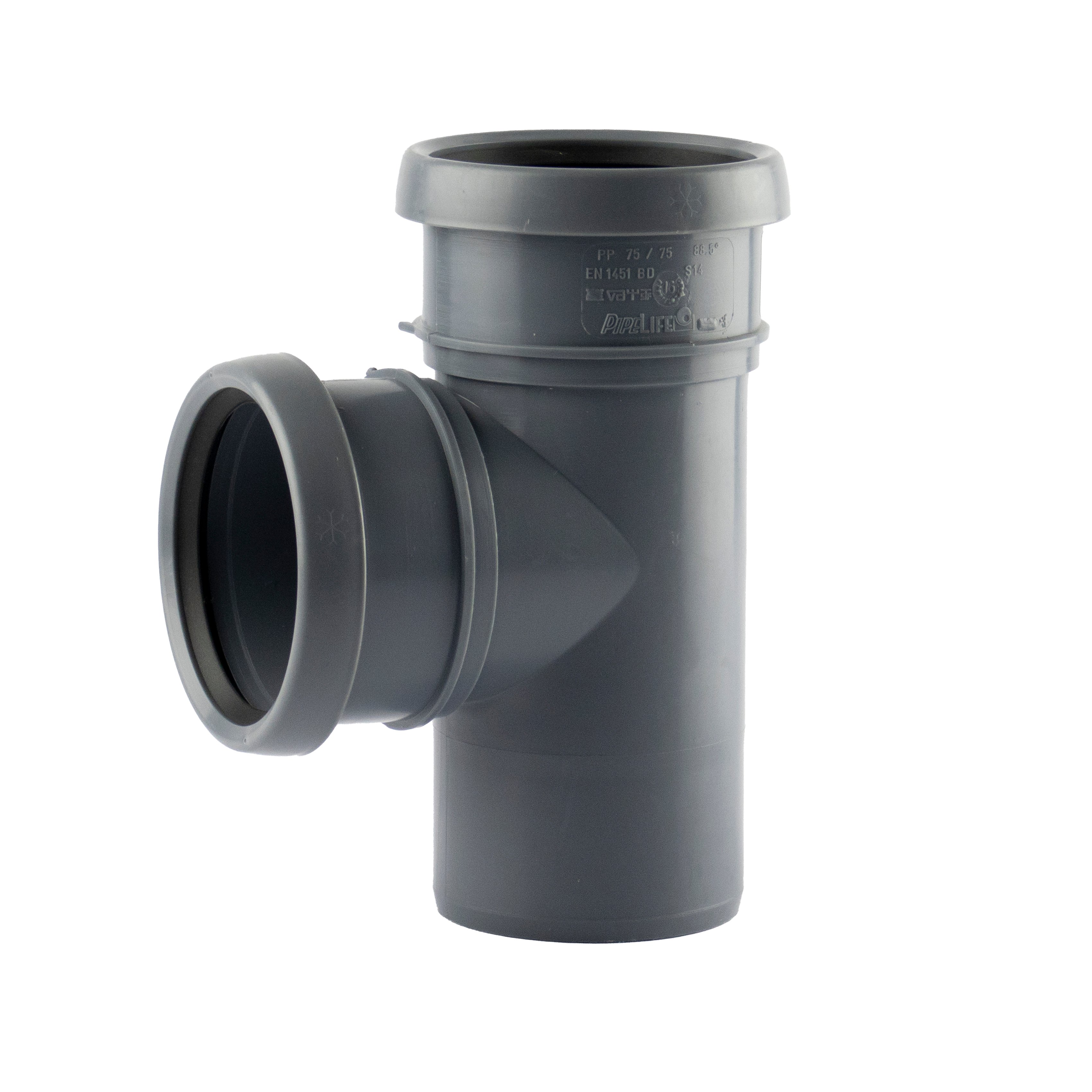1 - Kiinteistöviemäröinti Haarayhde PP VOTEC HT 75/75 88.5° harmaa