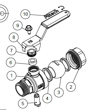 Venttiilit Palloventtiili Altech Eko Pro DN10 3/8" SK/UK MS