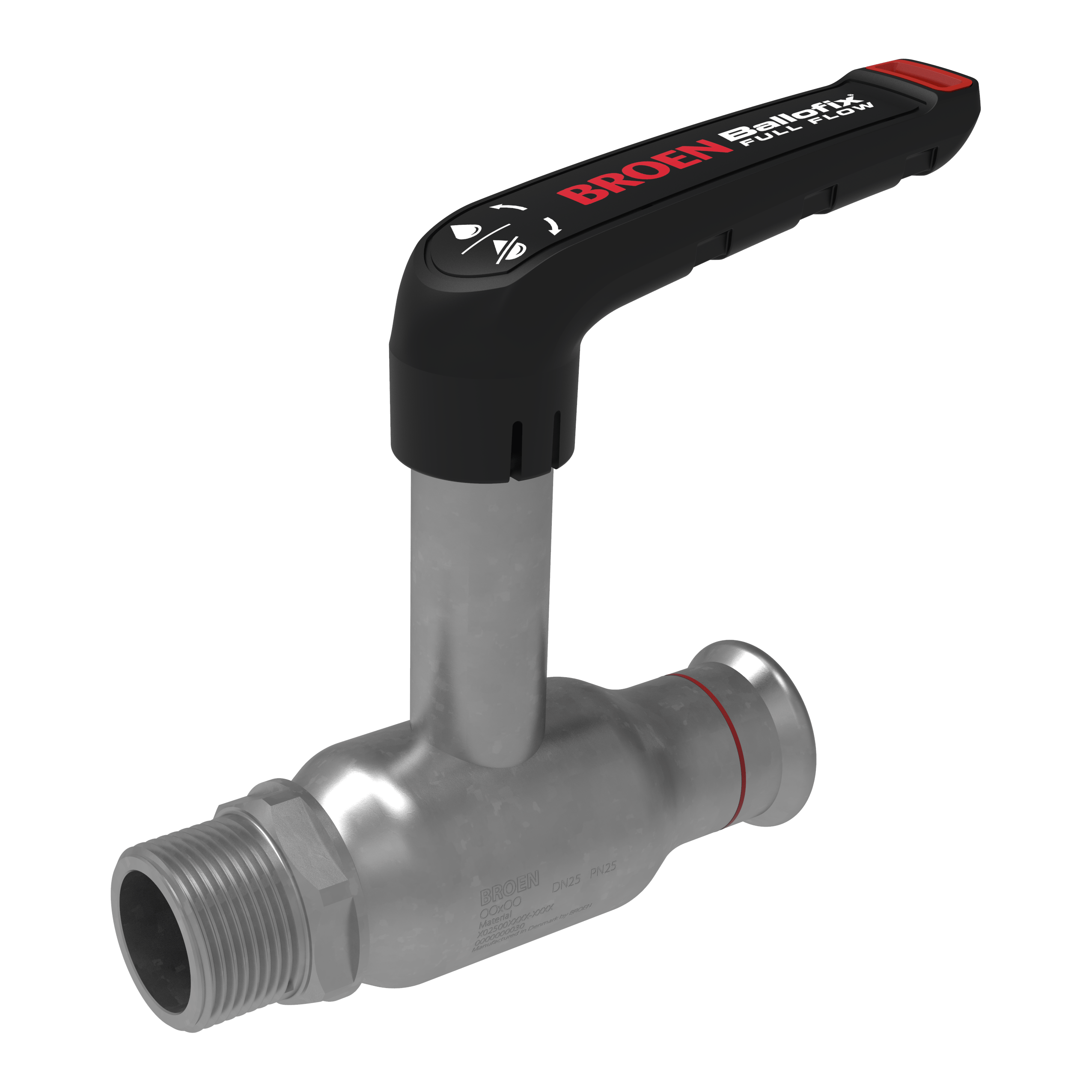 Venttiilit Palloventtiili puristus Zn 54mm-2"UK DN50 korkea BROEN