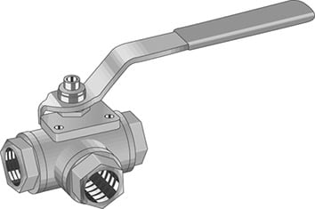 Venttiilit 3-tie palloventtiili L DN8 1/4" SK HST EGO