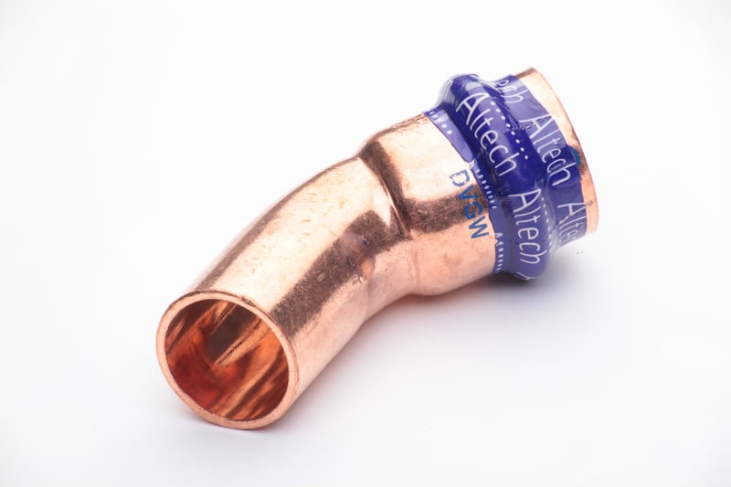Putkiliittimet Puristuskäyrä ALTECH 45° muhvi-pisto CU 15mm