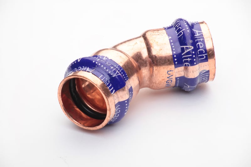 Putkiliittimet Puristuskäyrä ALTECH V-press 15mm 45° CU