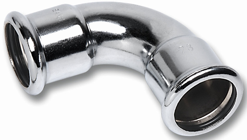 Putkiliittimet Puristuskäyrä Altech M-press 22mm 90° kromattu