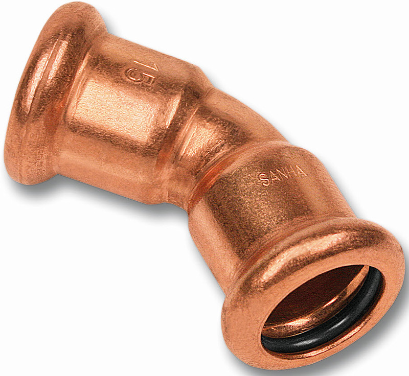 Putkiliittimet Puristuskäyrä ALTECH M-press CU 45° 15mm