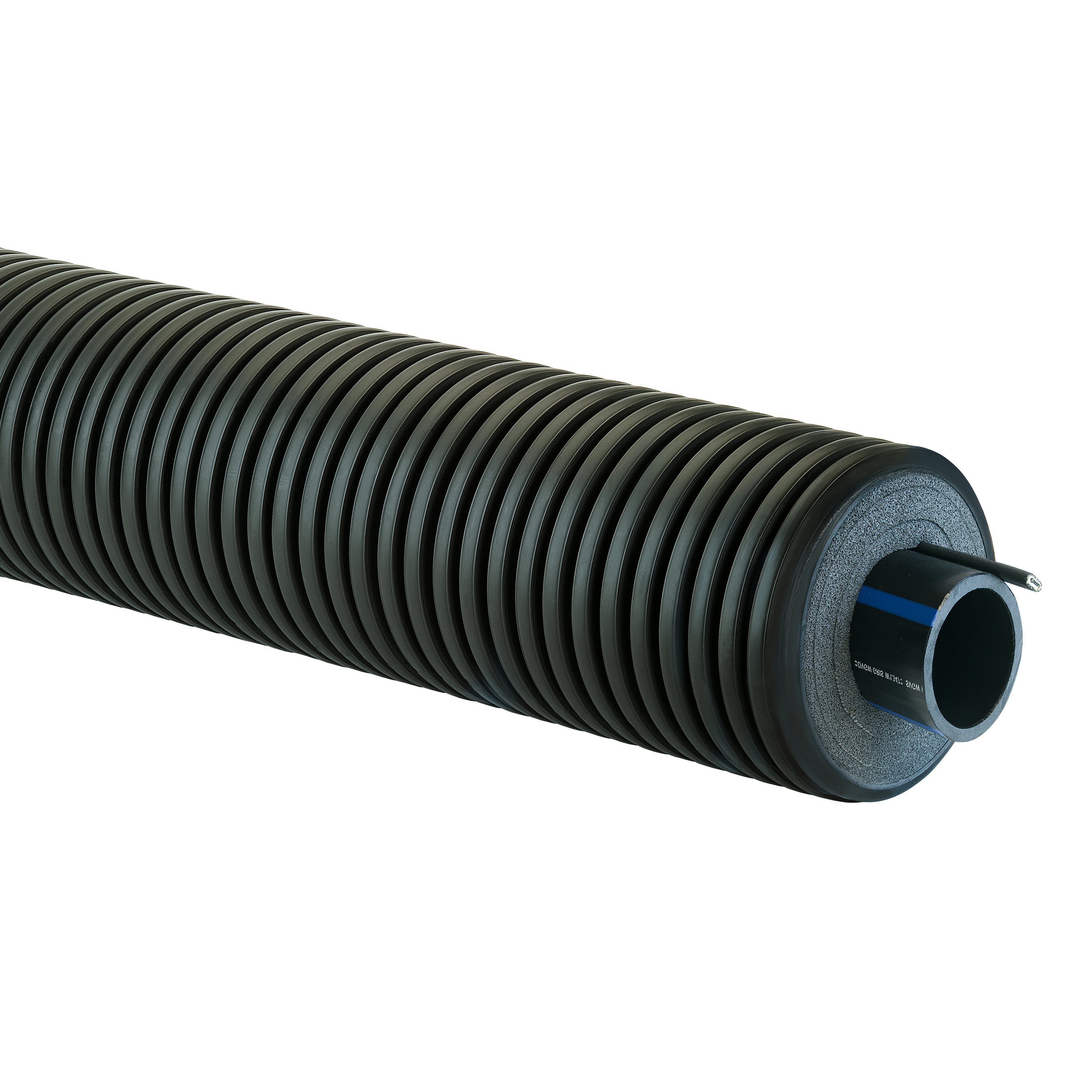 1 - Käyttövesi- ja lämpöjohtoputket Kylmävesiputki PexFlex Blue 90/175mm kaapelilla PN16 PE100