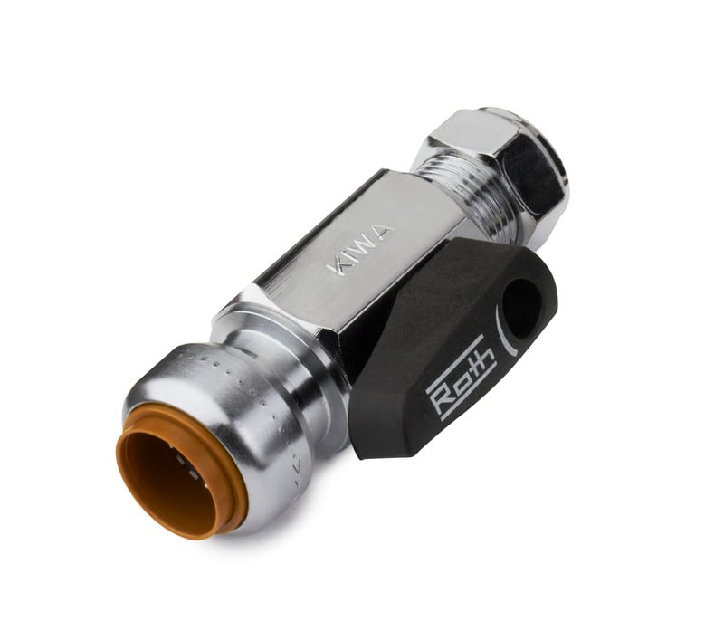 Käyttövesi- ja lämpöjohtoputket Kuulasulkuventtiili Roth Multipit 15mm-10mm MS