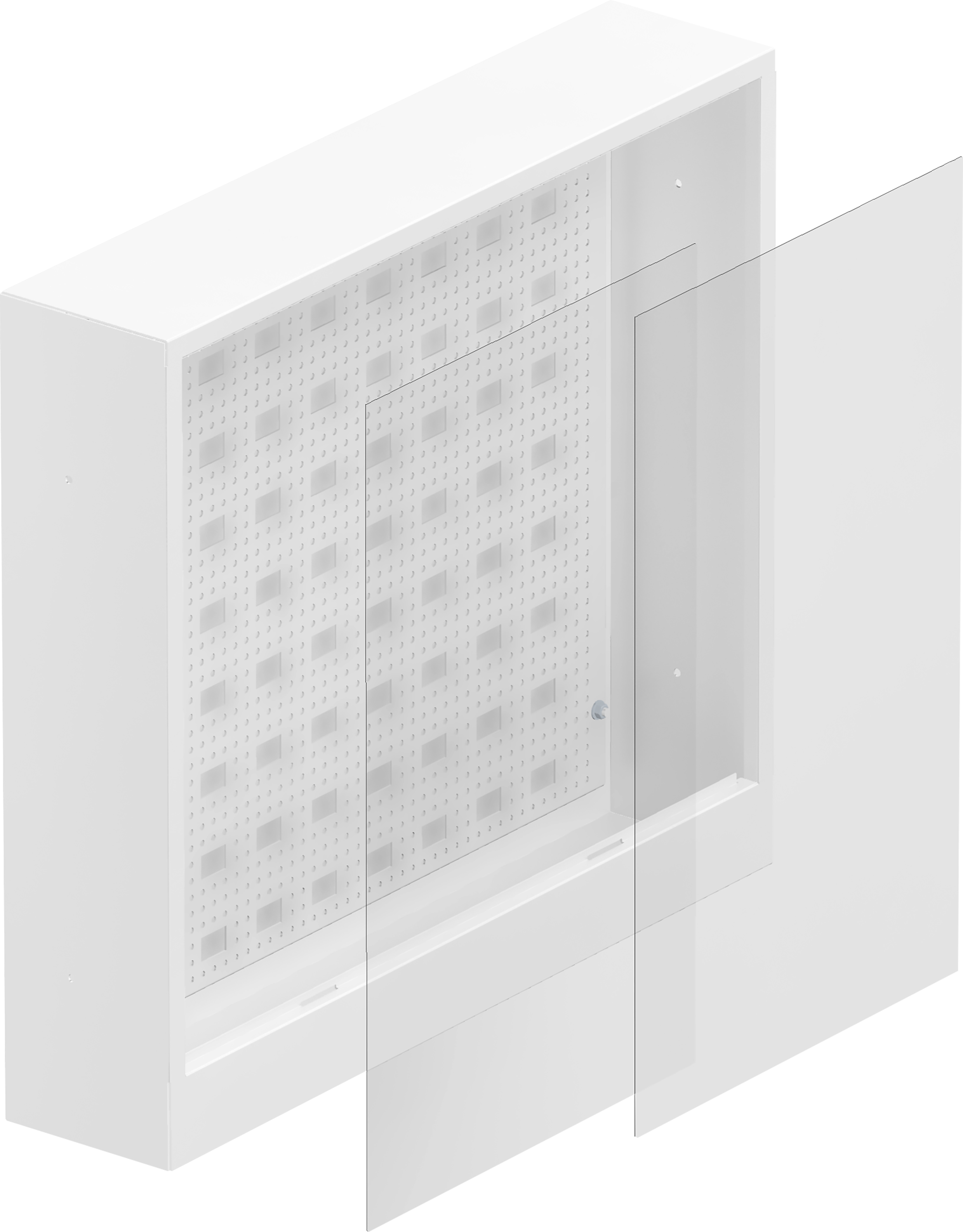 1 - Käyttövesi- ja lämpöjohtoputket Jakotukkikaappi UPONOR Aqua PLUS FS B 550x500x118mm