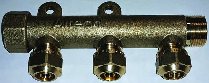 1 - Käyttövesi- ja lämpöjohtoputket Jakotukki MS 3-os 3/4" x 15x2.5mm