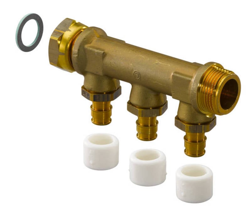 Käyttövesi- ja lämpöjohtoputket Jakotukki Q&E 3x15 c/c 35mm 3/4" MS DR