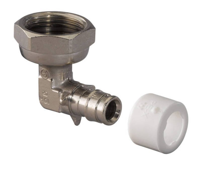 Käyttövesi- ja lämpöjohtoputket Q&E Kulmaliitin pyör.mutt. 15mm-3/4" SK MS nikl.