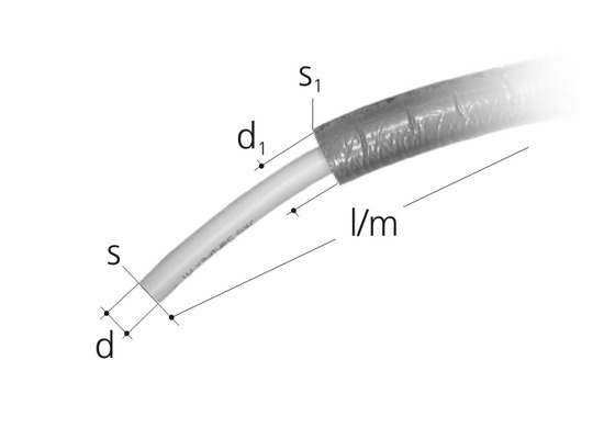 1 - Komposiittiputket ja -osat Komposiittiputki eristetty 16x2.25mm 20mm eriste 50m