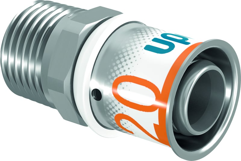 Komposiittiputket ja -osat Puristusliitin S-Press PLUS 20-R1/2" UK MS