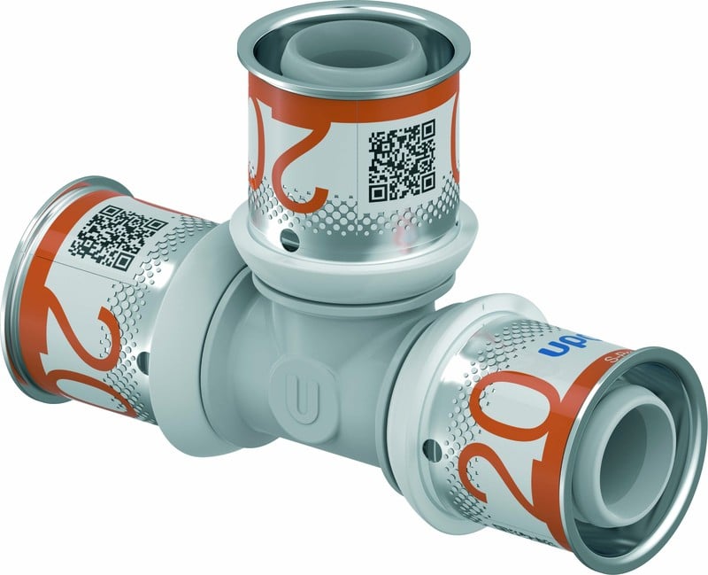 Komposiittiputket ja -osat Puristus T-haara Uponor S-Press PLUS 20-20-20 PPSU
